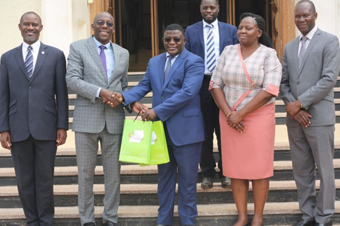 The First Buganda Deputy Prime Minister, Hon. Twaha Kigongo Kaawaase, met with Baylor Uganda CEO, Dr. Dithan Kiragga, and Dr. Leticia Namale